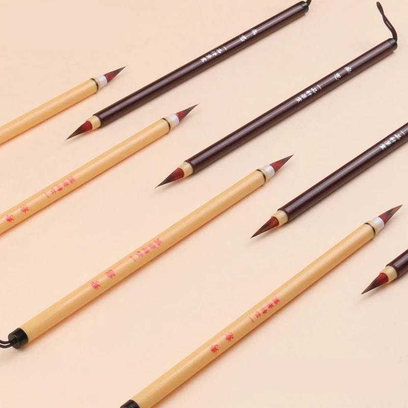 

Flexible Chinese Calligraphy Brush Pen Wolf Hair Fine Detail Sumi Drawing Brush for Artist Landscape Painting Watercolor