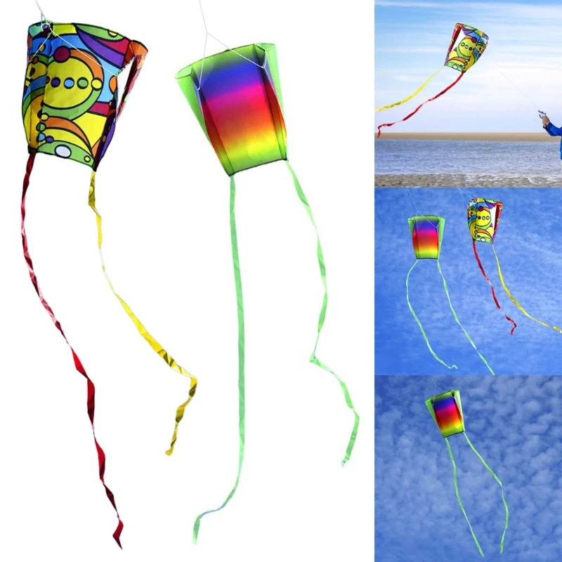 

Funny Kites Toy For Kids and Adults Rainbow Theme Fun Sport Outdoor Activity