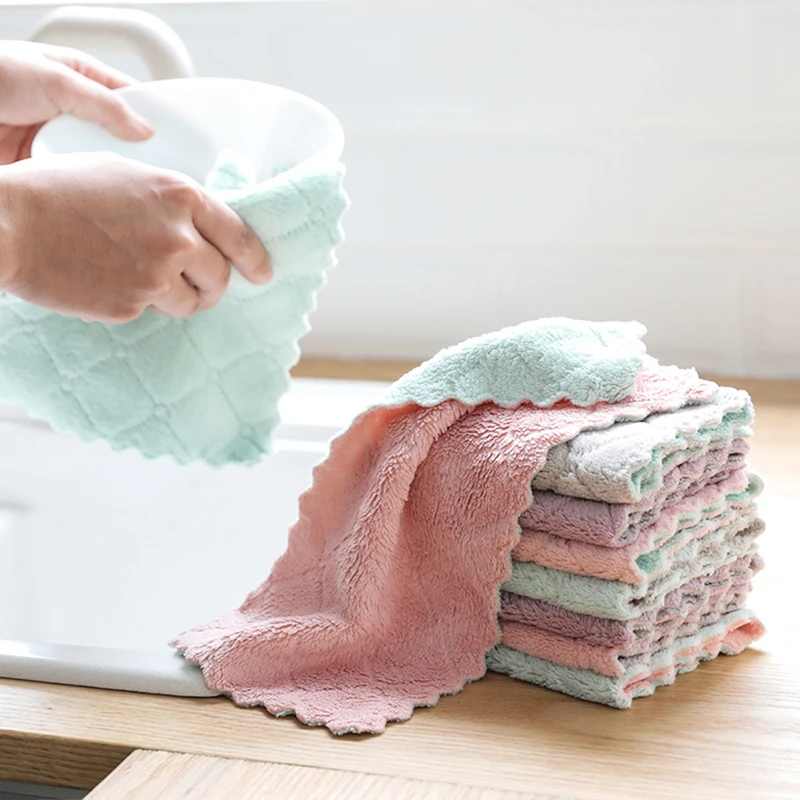 

Kitchen Dish Cloths Towels Super Absorbent Microfiber High-efficiency Tableware Household Cleaning Towel Kitchen Tools Gadgets
