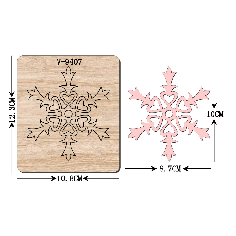 Деревянные штампы для резки снежинок новый скрапбукинг несколько размеров V-9407
