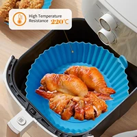 1420cm silicone air fryers oven baking tray fried chicken basket mat airfryer pot round replacemen grill pan accessories