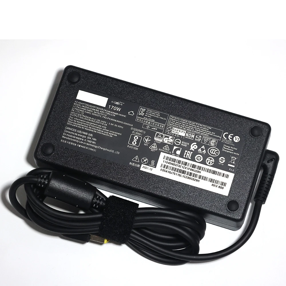 

Original 20V 8.5A 170W AC Power Adapter for Lenovo Legion Y720-15 Y7000P P50 P51 P70 P71 W540 W541 Laptop Charger 45N0514