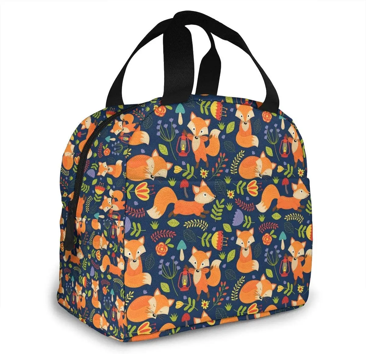 

Cute Animal Cartoon Fox Insulated Lunch Bag Portable Thermal Cooler Box Reusable Picnic Tote Bento Bag For Men Women Kids
