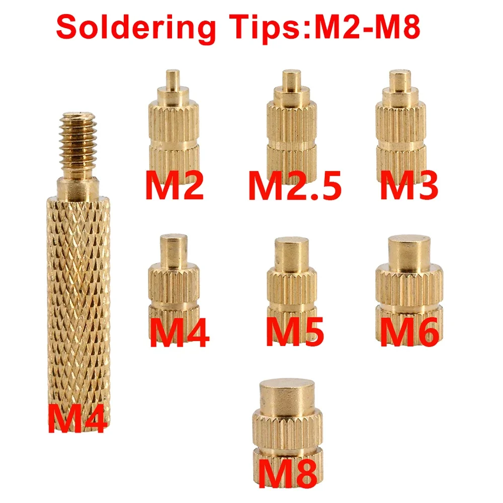 

M5 латунная термоплавкая вставка с накаткой, гайка с резьбой, нагревательная литьевая гайка с двойной саржевой инъекцией для 3D-принтеров, паяльные наконечники