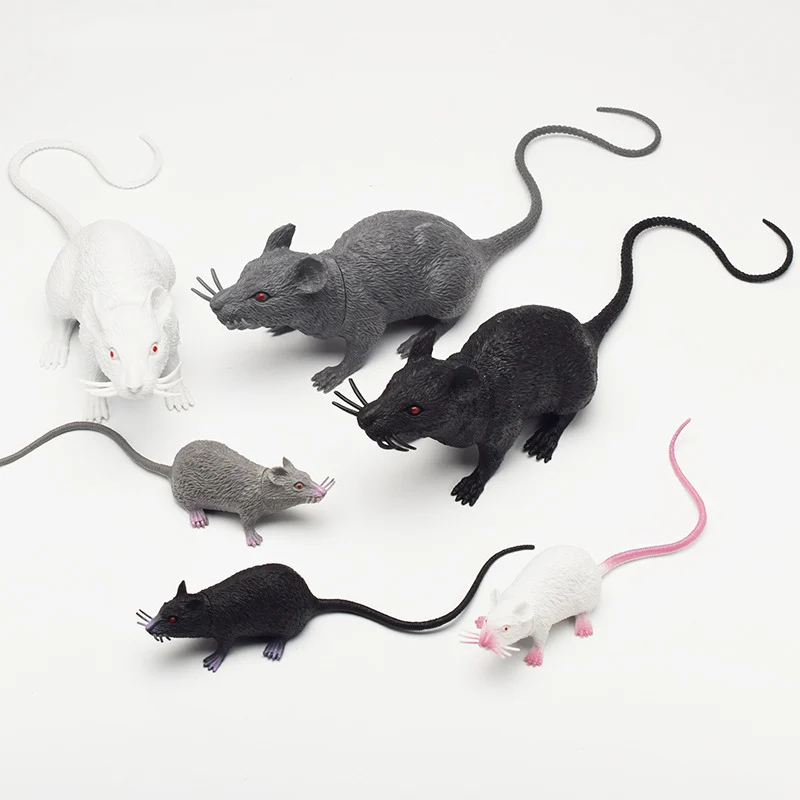 

Spoof toy simulation mouse model plastic white gray black mouse shooting props teaching aid Halloween tricky fool toy