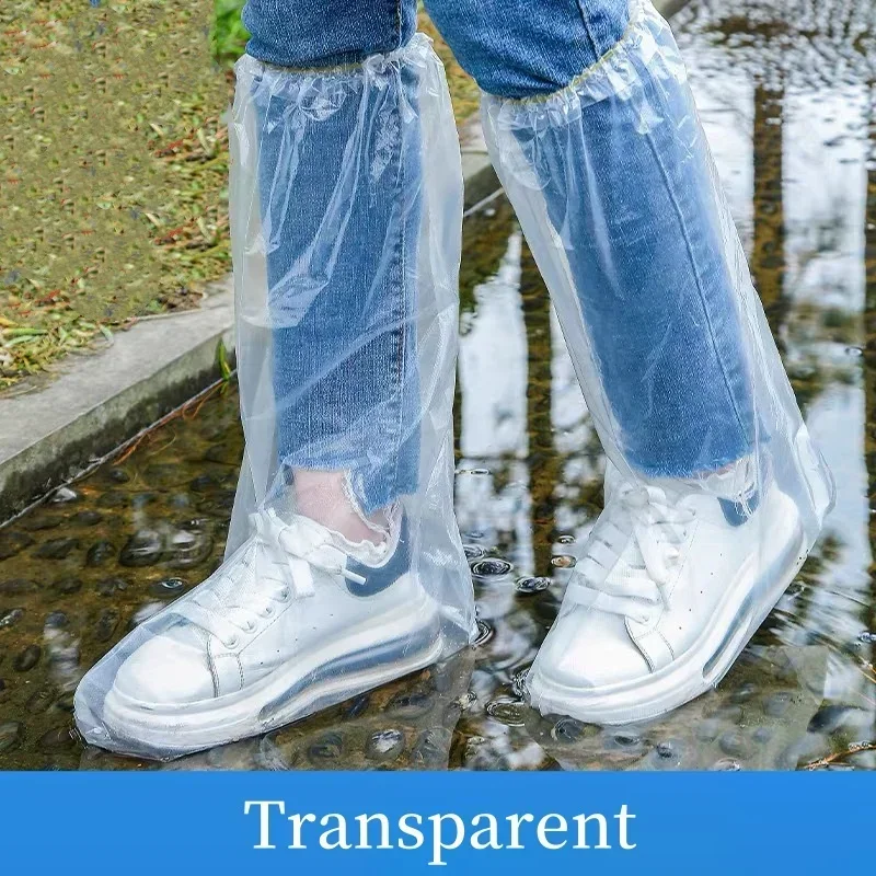 1 шт.Rainy одноразовые бахилы, прозрачные пластиковые уличные толстые износостойкие водонепроницаемые изолирующие чехлы для ног