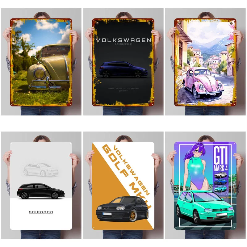 Жестяные знаки Volkswagen классические автомобильные постеры настенная
