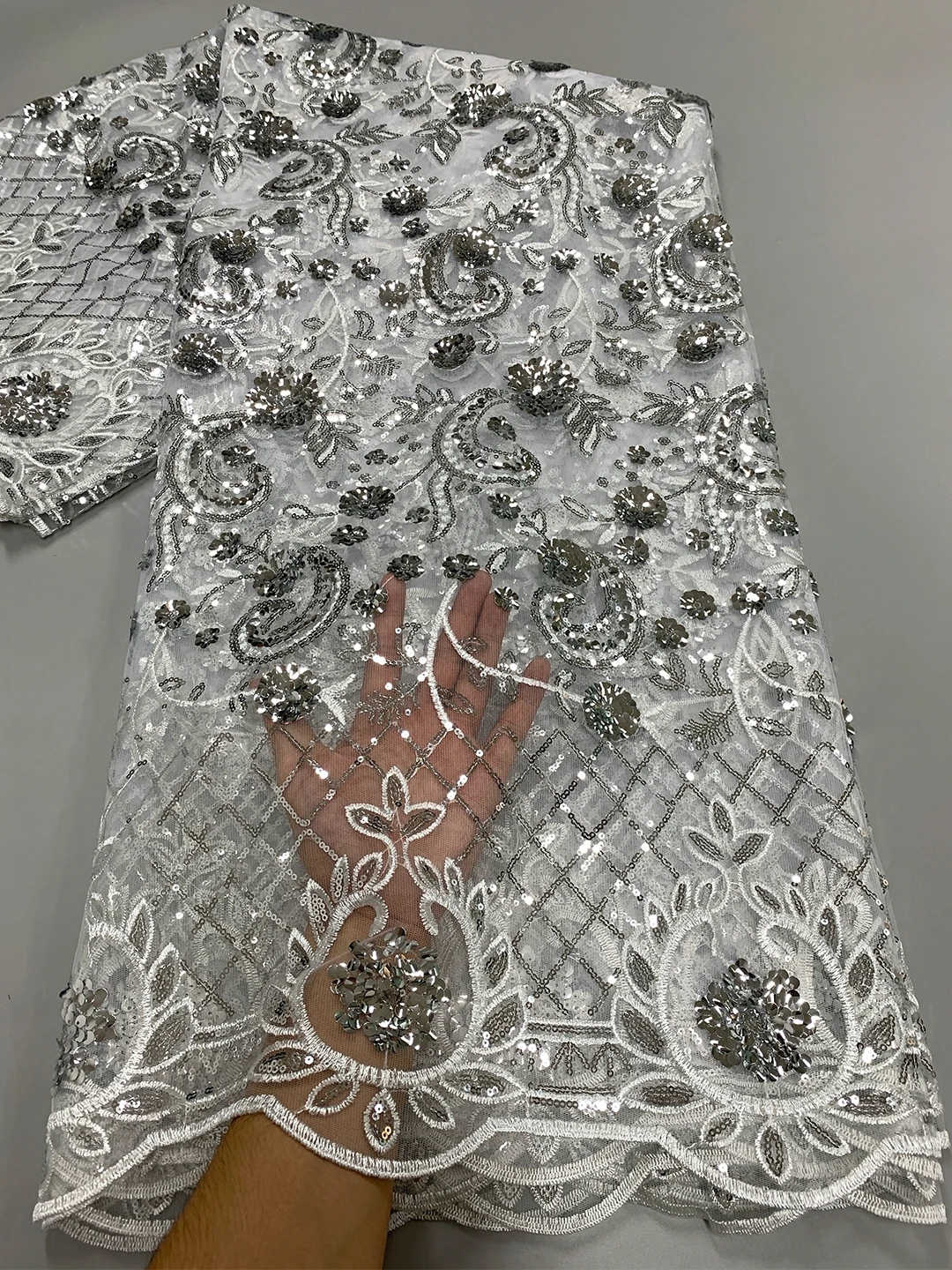 Черная африканская сетчатая кружевная ткань 2024 Высококачественная роскошная