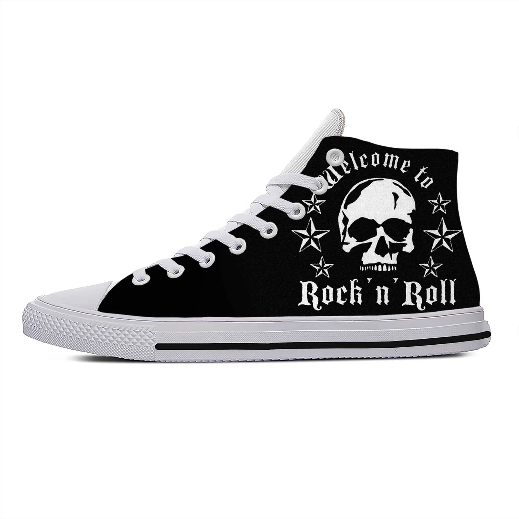 Rock N And Roll Band Music Singer Fashion Funny Casual Cloth Shoes High Top Comfortable Breathable 3D Print Men Women Sneakers