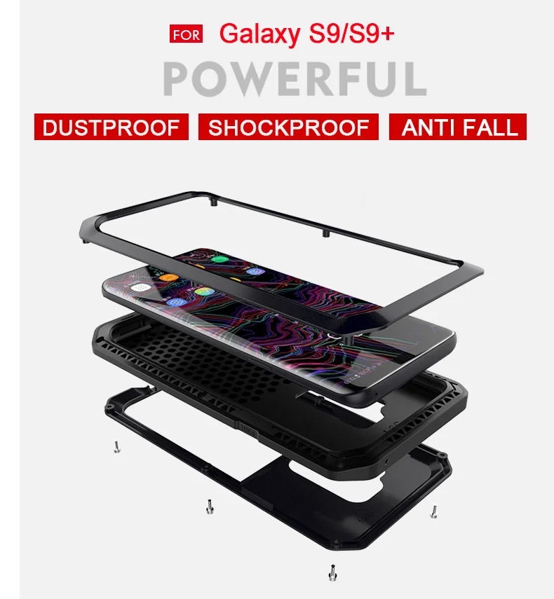 Armor Heavy Duty Protection Case for Samsung Galaxy S20 S21 S10 S9 S8 S10e Note 8 9 10 Plus S21 20 Ultra 5G 360 Metal Tank Cover