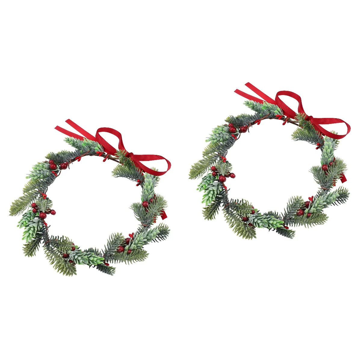 

2pcs Minkissy Christmas Head Garland Simulation Leaves Fruits Wreath Ribbon Headdress Creative Headwrap for Women Girls