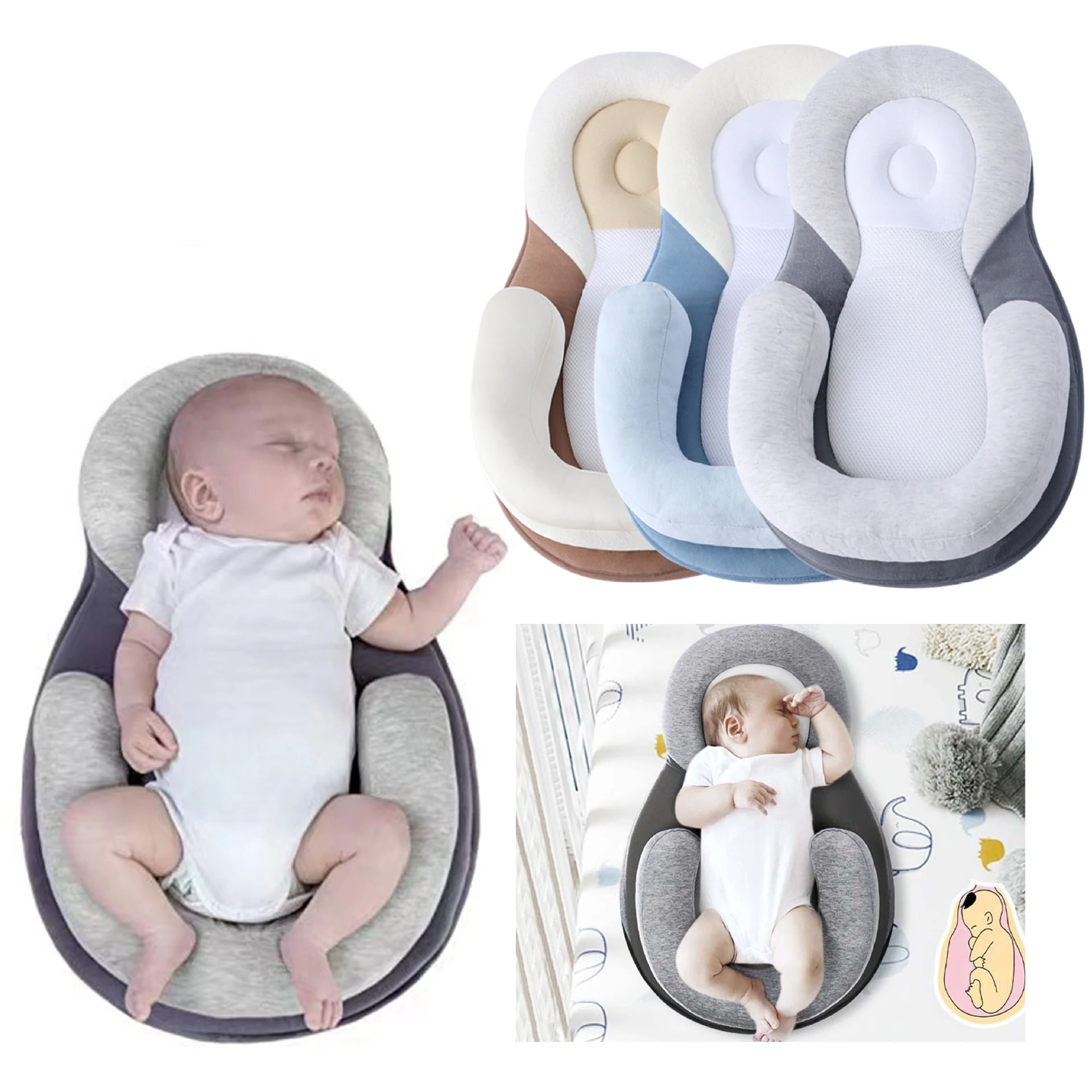 Newborn Baby Shaping Pillow Adjustable Anti-rollover Side Sleeping Pillow Positioning Soothing Baby Pillows
