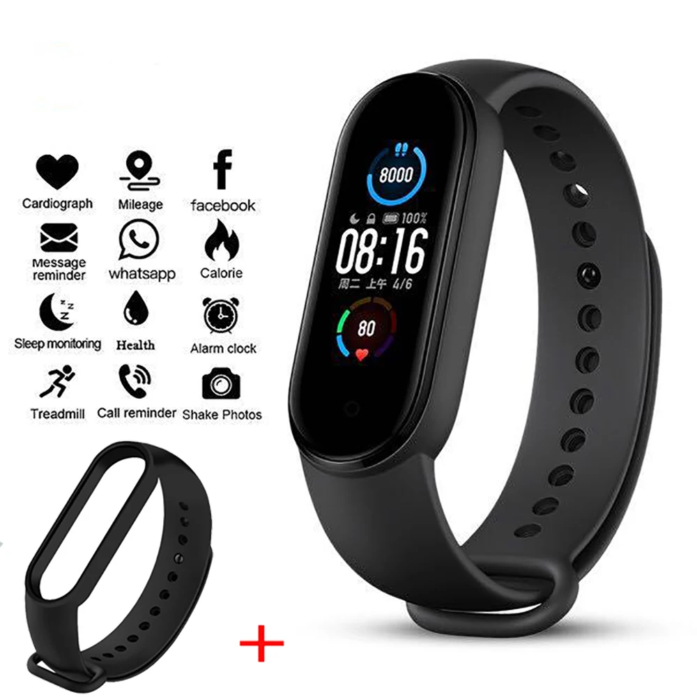 

Nieuwe Product M5 Smart Horloge Mannen Digitale Horloges Hartslag Bloeddrukmeter Sport Gezondheid Fitness Tracker Armband
