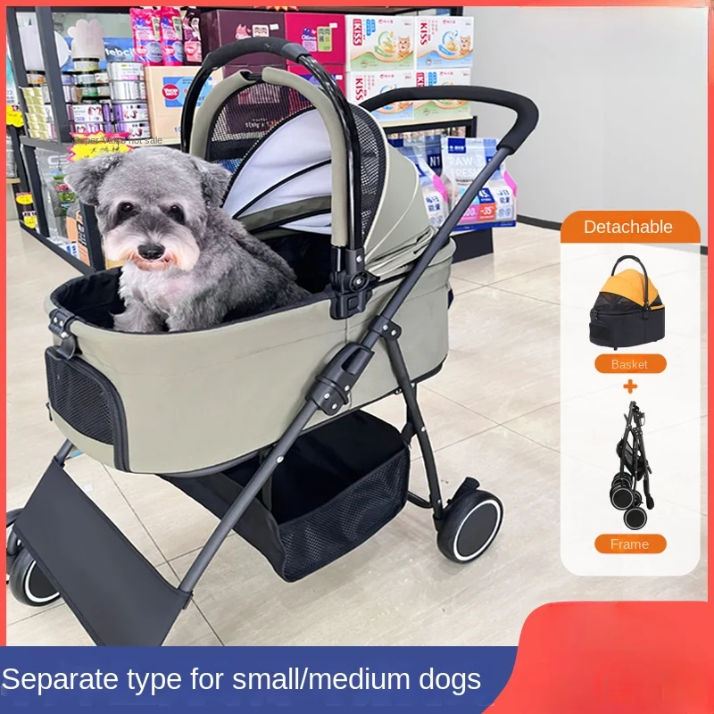 

Pet Cart Cat Out Trolley Light Folding Separation Small and Medium Sized Large Dog Space Large Outdoor Play Car Animal Supplies