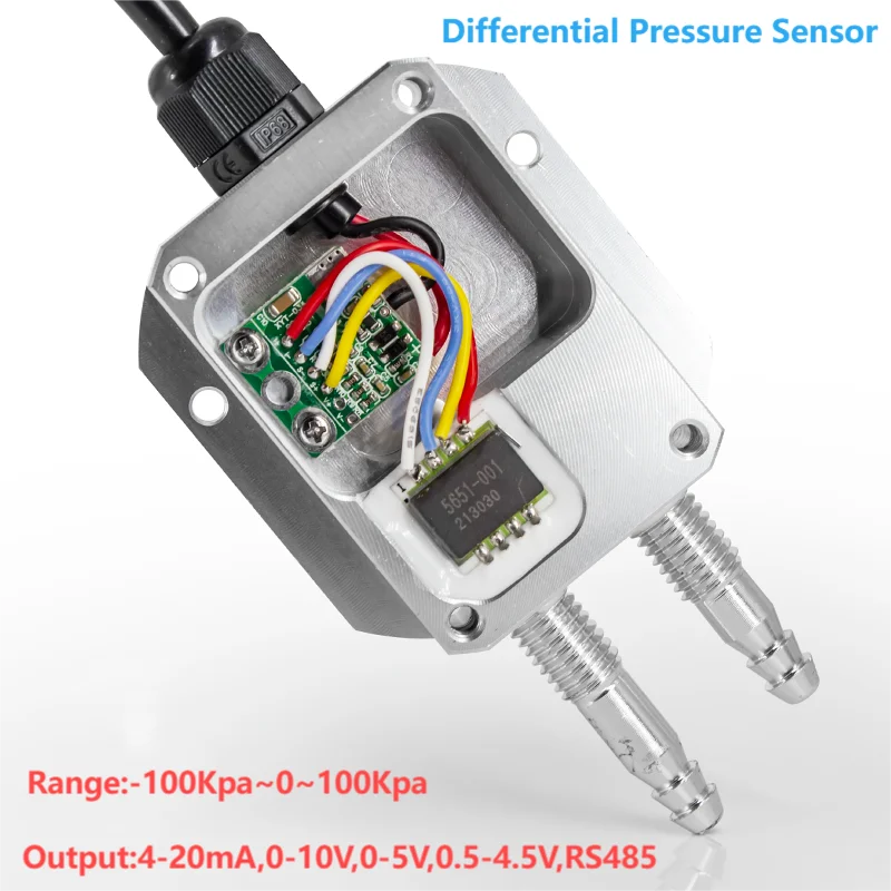 Датчик перепада давления 4-20 мА 0-10 В RS485 0 5-4 5 воздуха 50 Па 100 1 кПа 3 Преобразователь
