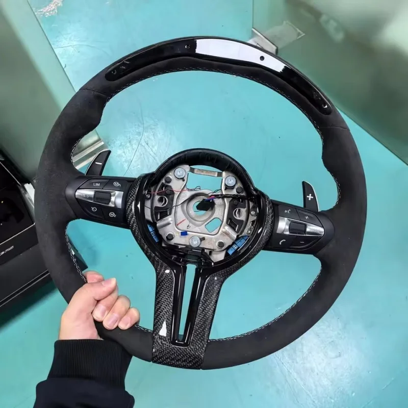 Фото Светодиодный руль с индивидуальной отделкой из замши для BMW F30 F10 F20 F31 F36 F15 X5 M3 M5 M6 F11 F15 F16 F22 F48 F90 E90 №1