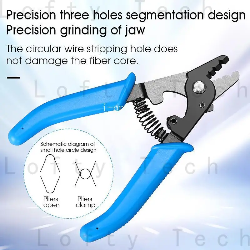 5pcs/Lot Free shipping VCFS-33 Three-port Fiber Optical Stripper Pliers Wire Strippers for FTTH Tools Optic Stripping Plier Tool
