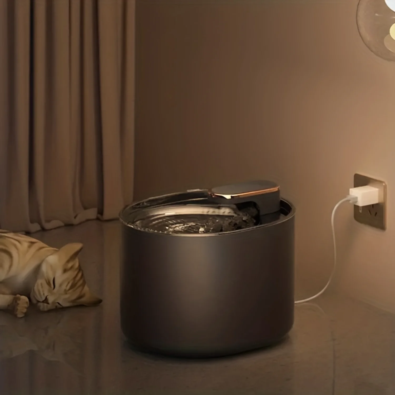 Бесшумный диспенсер для воды домашних животных-автоматическая лампа с питанием