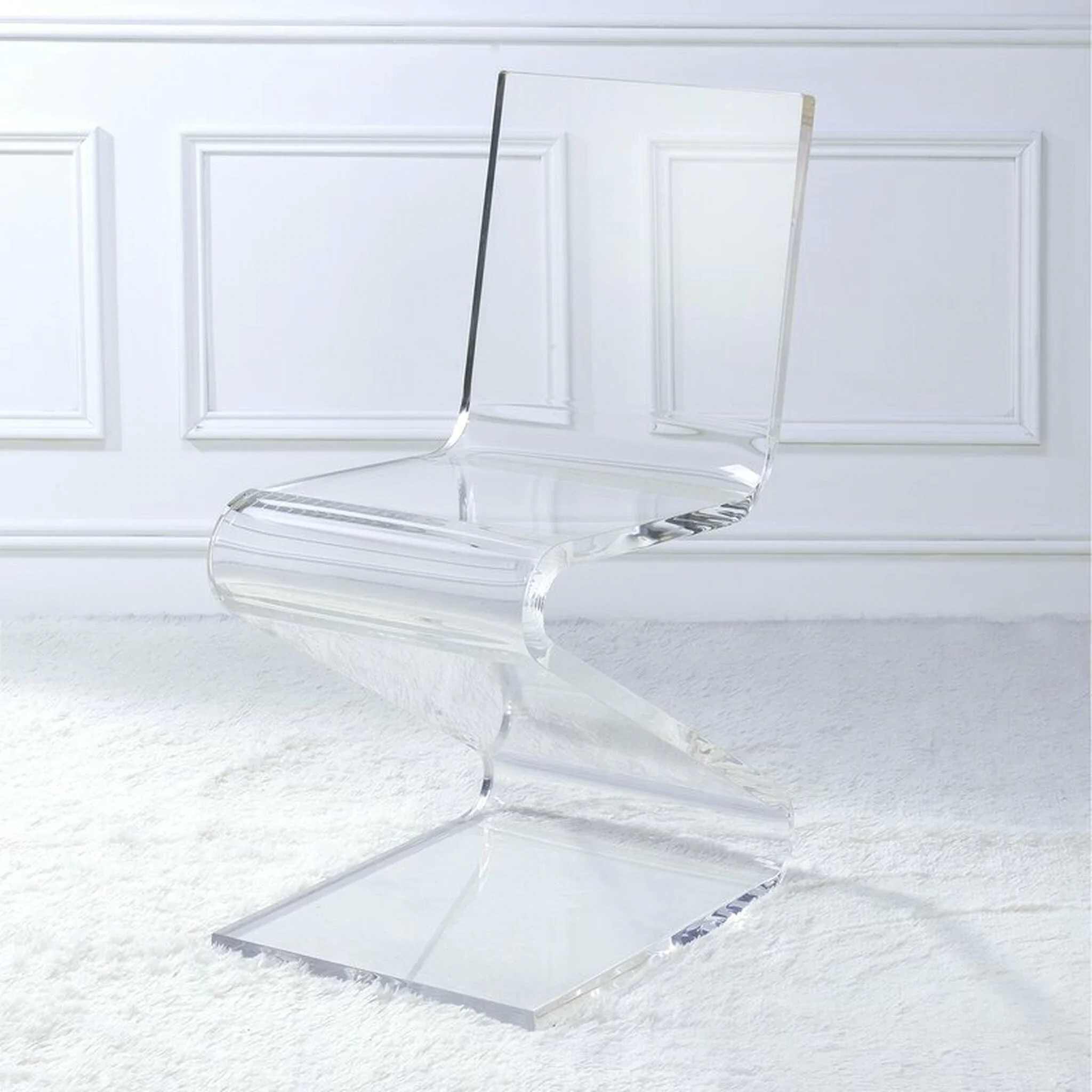 

Plexiglass Dinning Chair Modern Cantilever Z Chairs in Blue Lucite Acrylic