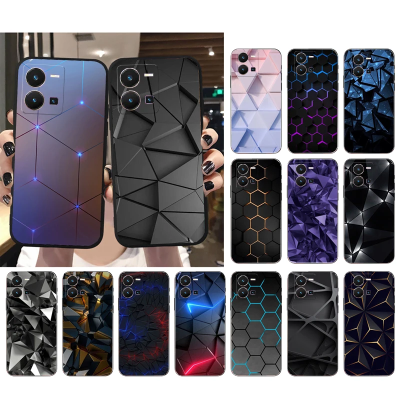 

Phone Case For VIVO Y53S Y33S Y11S Y31 Y21 Y70 Y20 Y21S Y72 Y55 Y76 Y51 Y01 V23E V21 V23 V21E Luxury Geometry Cool Case