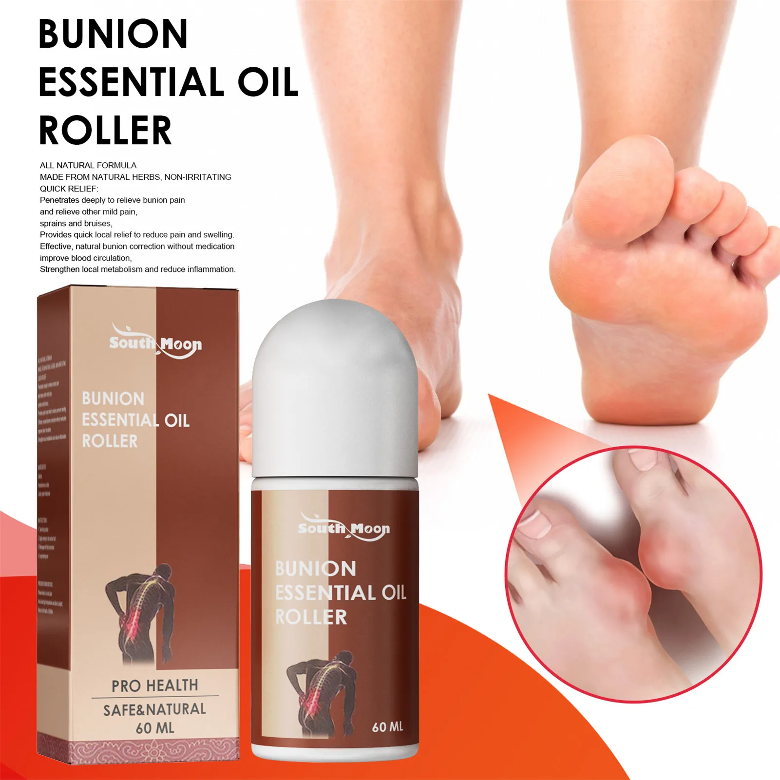 

Натуральное воспаление Bunion Oil Roll-On, эфирное масло Bunion, ролик растяжения отеков, ушибов, масло Roll-On для