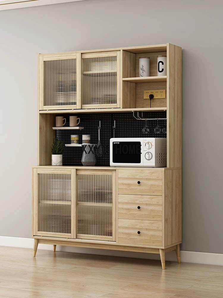 Винный шкаф в стиле ретро стеклянная дверь деревянный буфет столовая винный бар