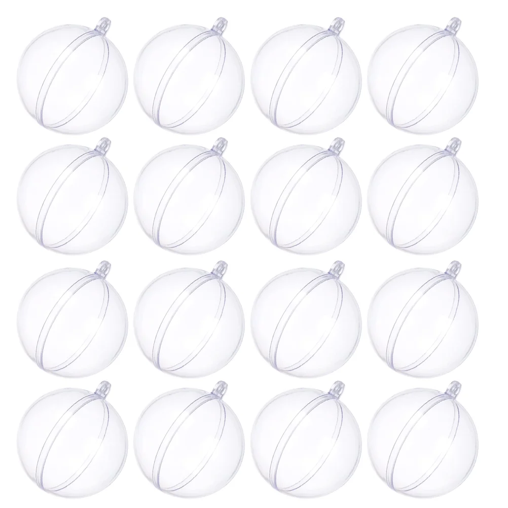 

24Pcs Clear Plastic Fillable Ornament Fillable Sphere Capsules Decor 6cm