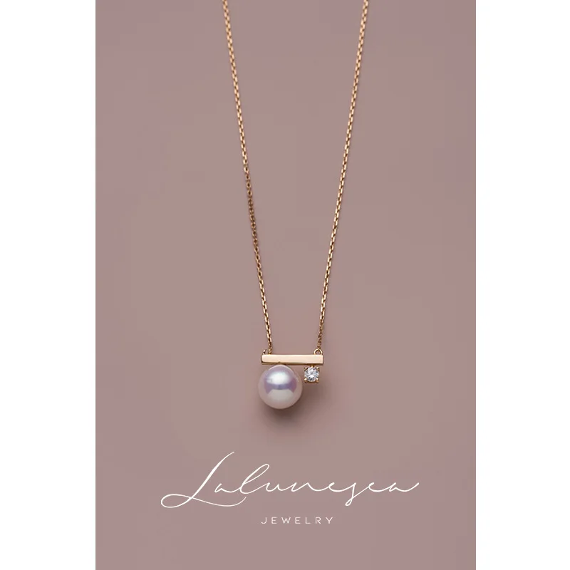 

Женское Ожерелье Zhemei из серебра 925 пробы с уравновешенным жемчугом и бриллиантами