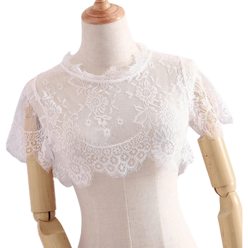 

DetachableCollar Bottoming Shirt Cover Hollow Embroidery Necklace Shawl