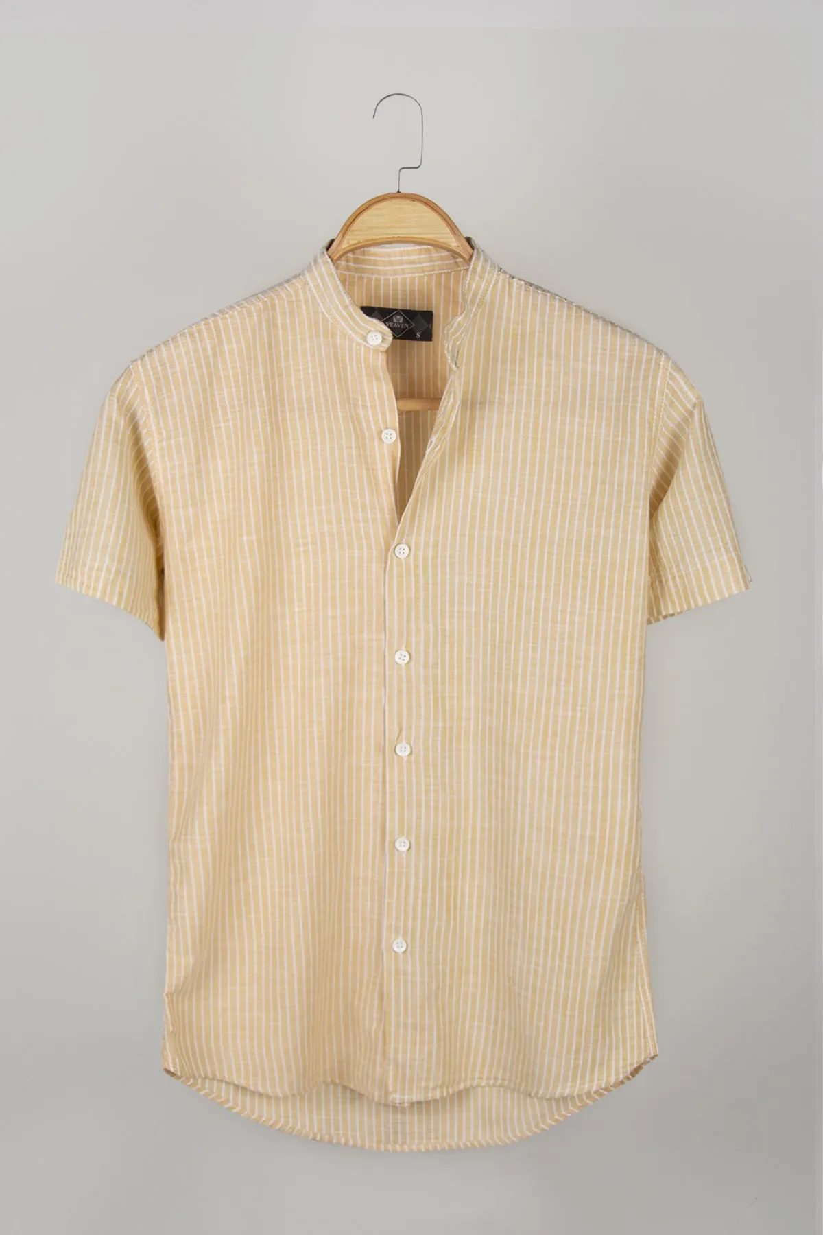 

Therapy Men Men 'S Crew Neck Short Sleeve Striped Half Patlı Linen Shirt 21K-4300571-3 Yellow
