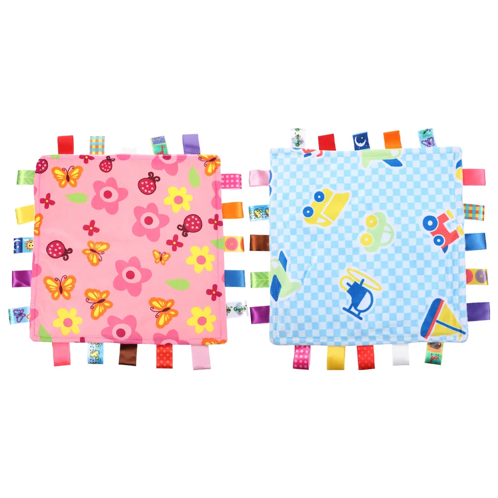 

2pcs Funny Colorful Chewing Towels Baby Soothing Towels Baby Comforting Towels for Infants Kids