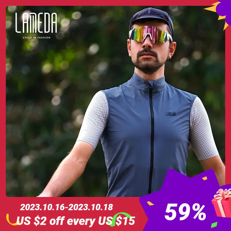

LAMEDA Bicycle Riding Vest Cycling Vests Spring Autumn Fast Drying Riding Clothes Windproof Vest Cycling Vest for Men