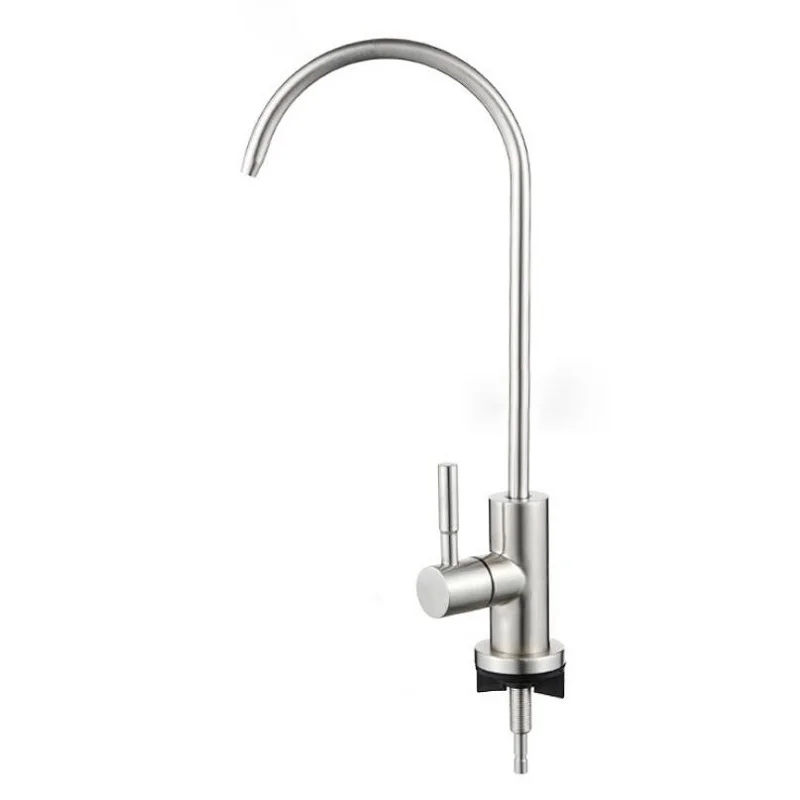 

Gooseneck Water Purifier Faucet Reverse Osmosis Drinking Water Filter Stainless Steel 1/4" Ceramic Core Kitchen Faucets