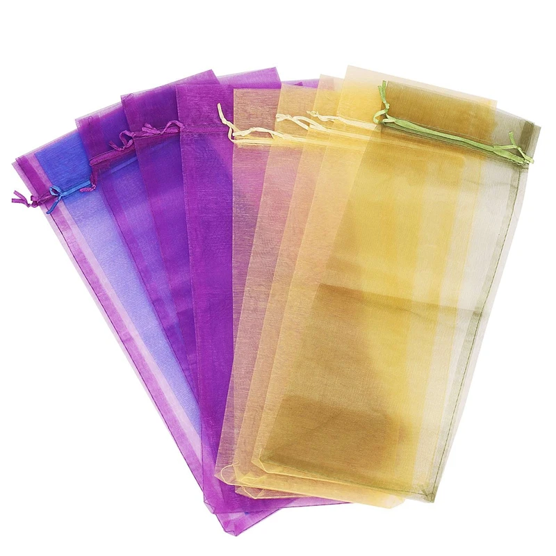 

HOT 10 X Sheer Organza Wine Bottle Gift Bags For Present Weddings Party