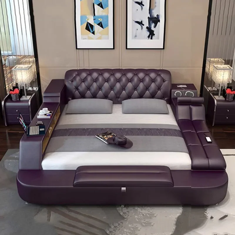 Деревянная европейская двуспальная кровать Royal Modern Master с двумя каркасами размера