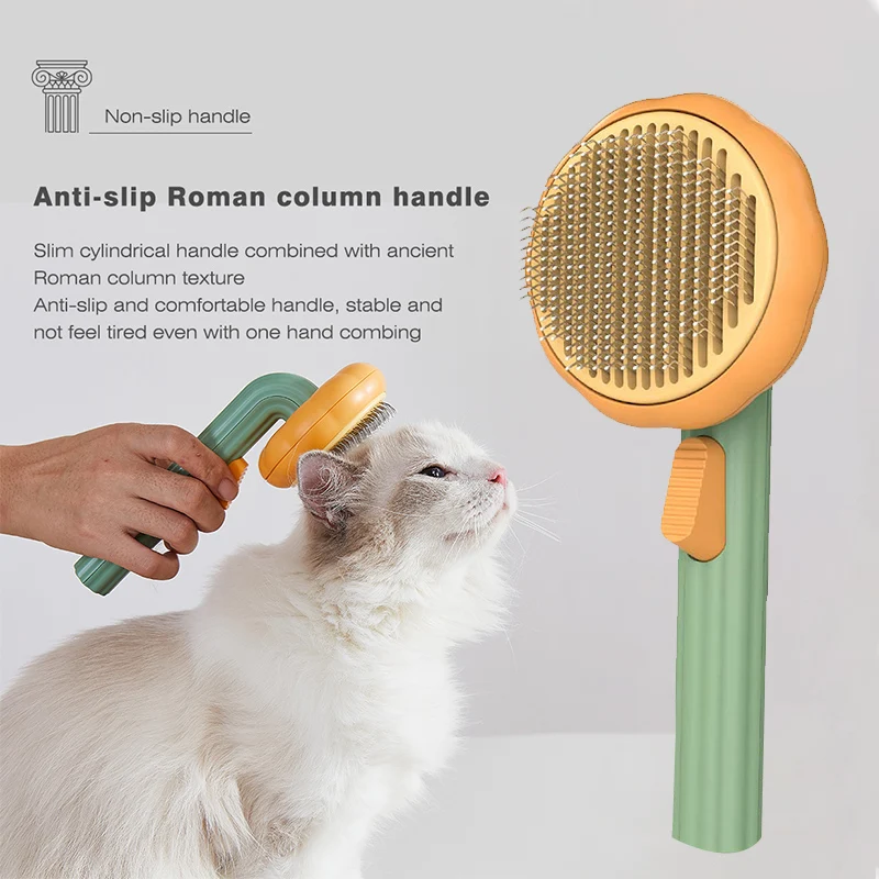 

Pumpkin Pet Brush, Self Cleaning Slicker Brush for Shedding Dog Cat Grooming Comb Removes Loose Underlayers and Tangled Hair,