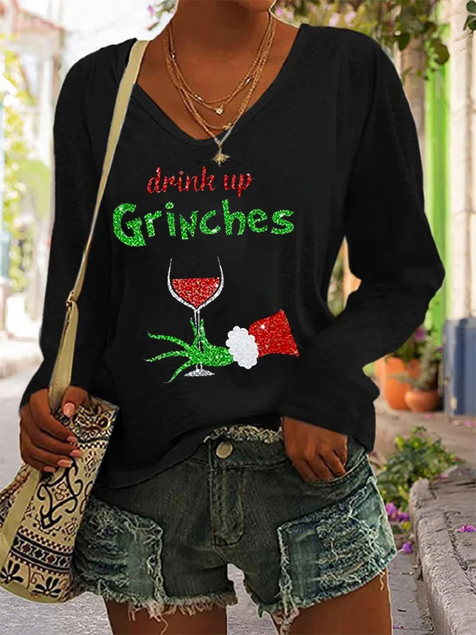 

Новинка 2022, модная рубашка в стиле ретро, Рождественская хлопковая футболка с длинным рукавом и V-образным вырезом, повседневный регулируемый Топ