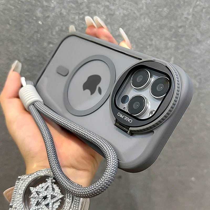 Складная стеклянная подставка для объектива магнитный прозрачный чехол iPhone 16 15 14