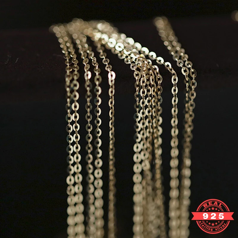 

Простое женское ожерелье из серебра 925 пробы с покрытием из 14-каратного золота, светильник Кая роскошная женская свадебная цепочка с открыт...