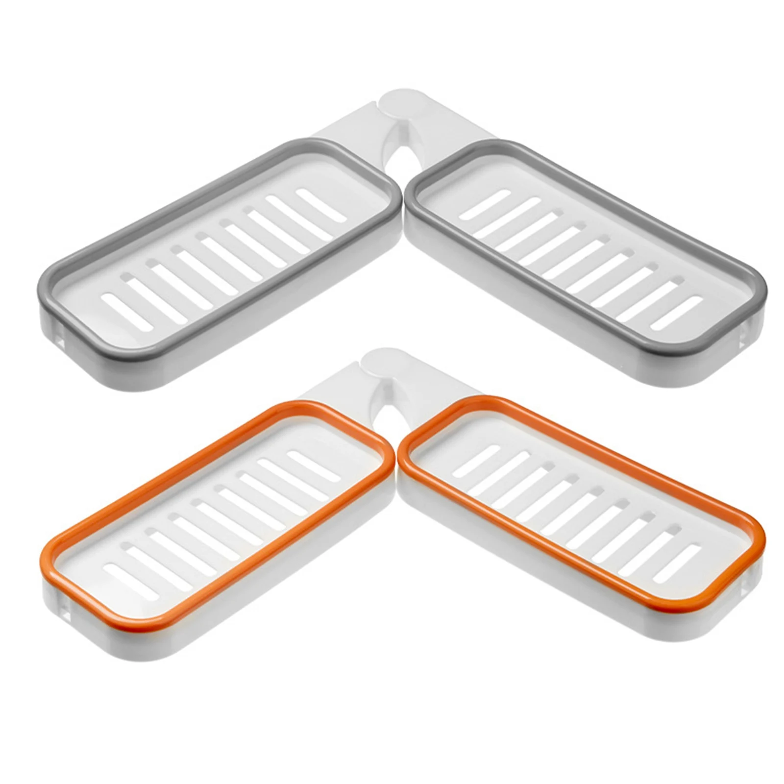 

Вращающаяся угловая полка для мыла и посуды, вращающаяся полка для хранения без отверстий, полые аксессуары, настенное крепление для ванной...