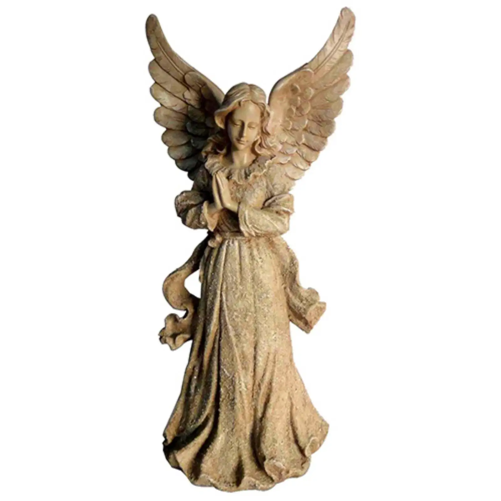 

# Hi-Line Gift Ltd. Вертикальная Крылатая садовая Статуя Ангела 12,50X9,50X27,25 дюймов (Д X Ш X В)