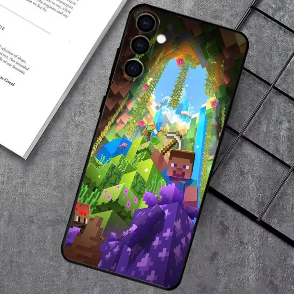 Фото Чехол для игрового телефона Hot M-Minecraft-t для Samsung Galaxy A73, A72, A71, A70, A53, A52, A51, мягкий силиконовый черный чехол №4