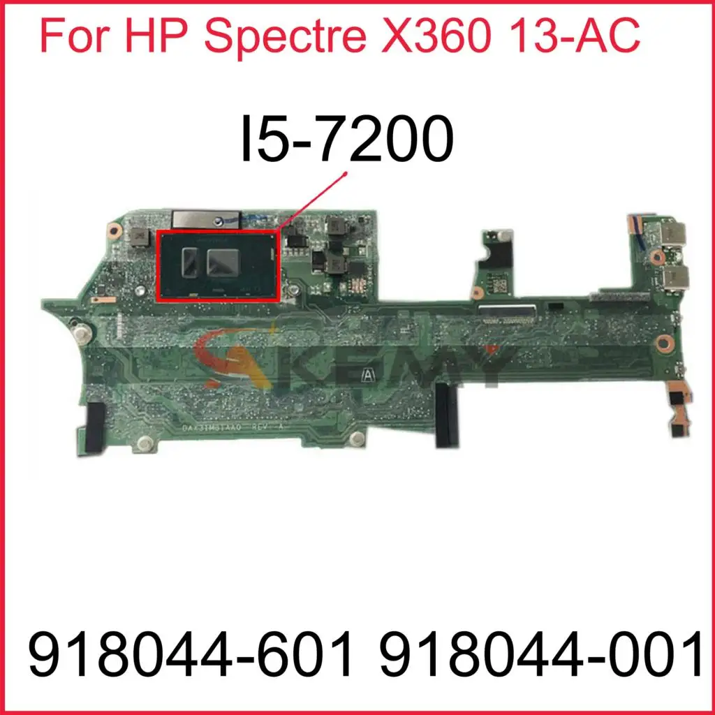 

For HP Spectre x360 13-AC 13-W Laptop Motherboard 918044-601 918044-001 With i5-7200u 8GB RAM DAX31MB1AA0 100% Tested Fast Ship