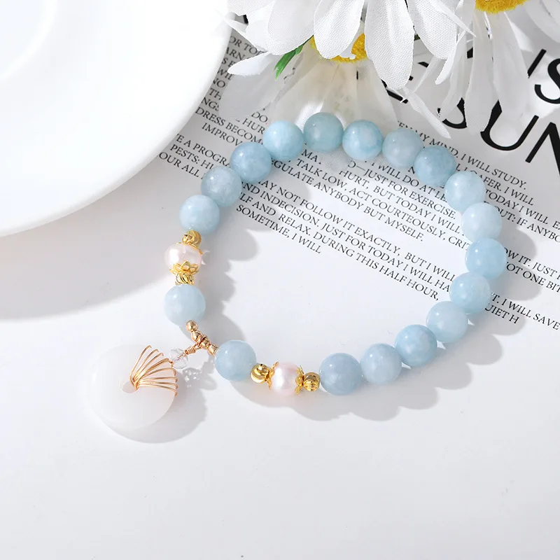 

Ruifan Green/Blue Stones Natural Freshwater Pearls Jade Gold Color Strand Bracelets for Women Men Lucky Fashion Jewelry YBR306