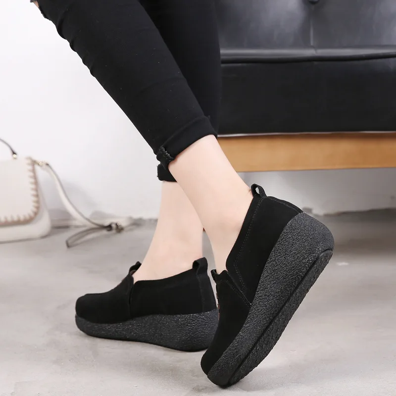 Women Shoes Thick-soled Casual Shaky Increase 5cm Shoe Spring and Autumn New Comfortable Soft-soled Color-blocking Women's Shoes