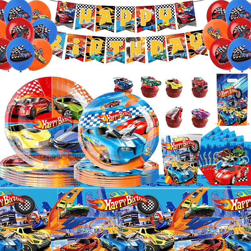 Hot Wheels украшение на день рождения гоночный автомобиль посуда скатерть тарелки