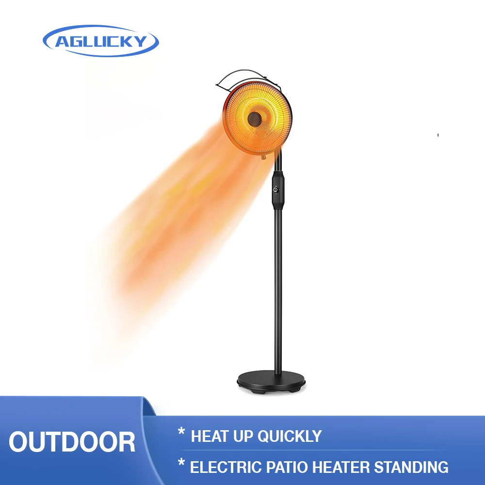 

AGLUCKY Electric Patio Heater Standing/Outdoor Infrared Heater Weather Dust Proof, High Heat Efficiency Waterproof IP65 Rated