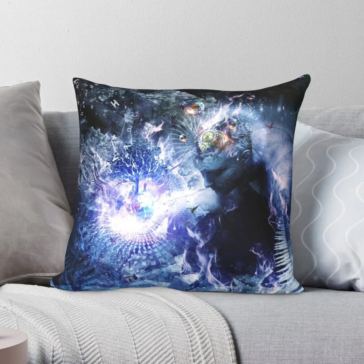 

Квадратная подушка Stardust, чехол из полиэстера, льна, бархата, с принтом, на молнии, декоративная подушка, чехол Чехлы на подушки для дома 45x45