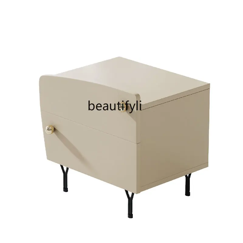 

Европейский прикроватный столик во французском стиле кремового цвета, современный минималистичный прикроватный шкаф для хранения в спальне