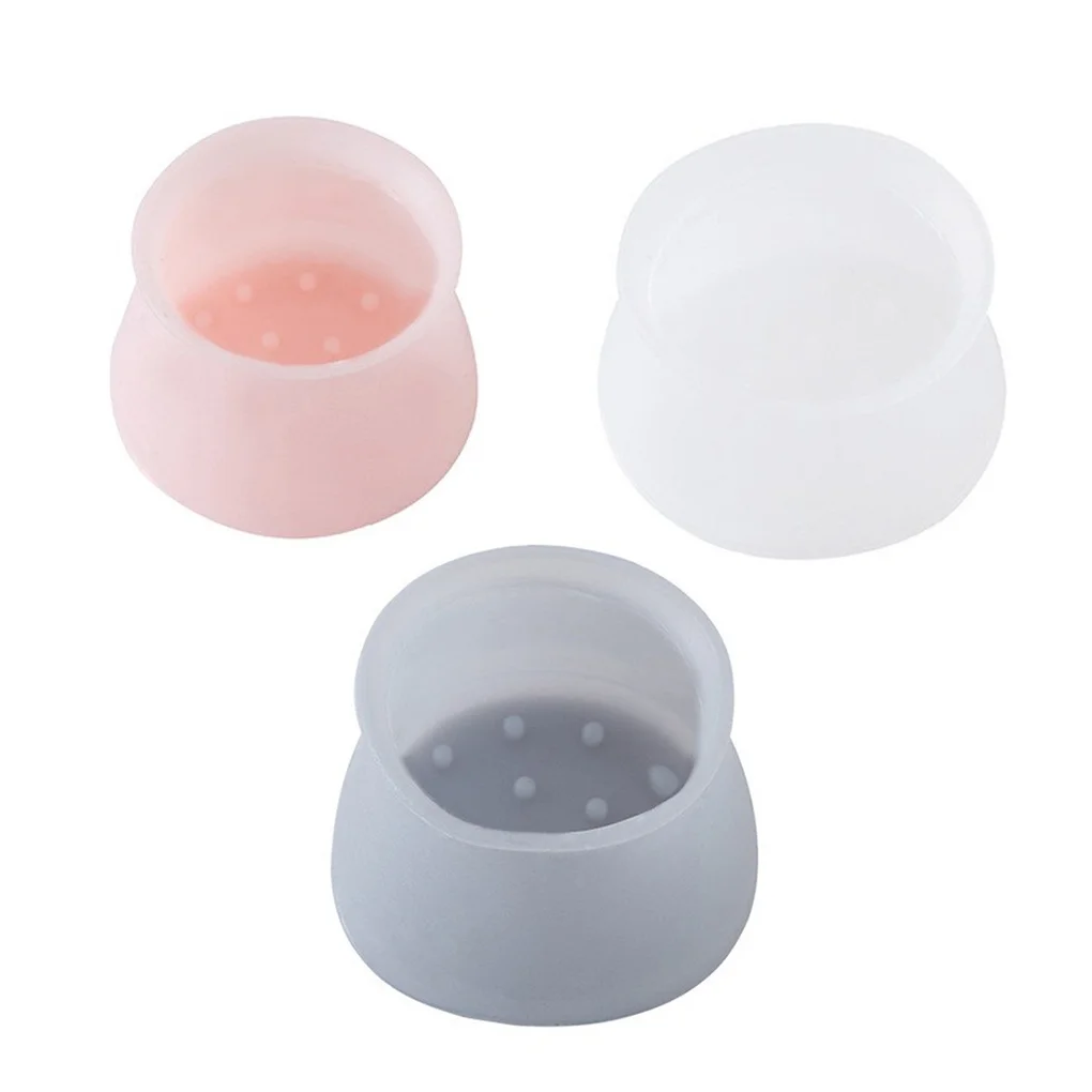 

4 Pieces Table Foot Covers Non-Slip Round Chair Leg Caps Sleeves Parts Household Bedroom Accessories Transparent